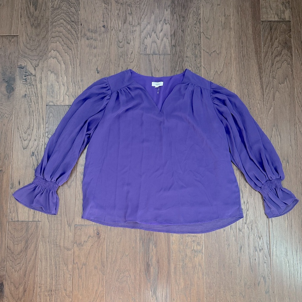 Entro Purple long sleeve blouse size large